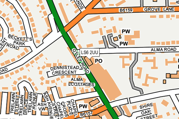 LS6 2UU map - OS OpenMap – Local (Ordnance Survey)