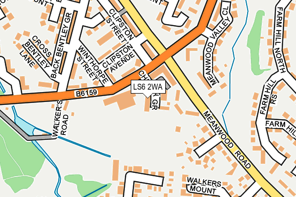 LS6 2WA map - OS OpenMap – Local (Ordnance Survey)
