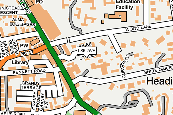 LS6 2WF map - OS OpenMap – Local (Ordnance Survey)