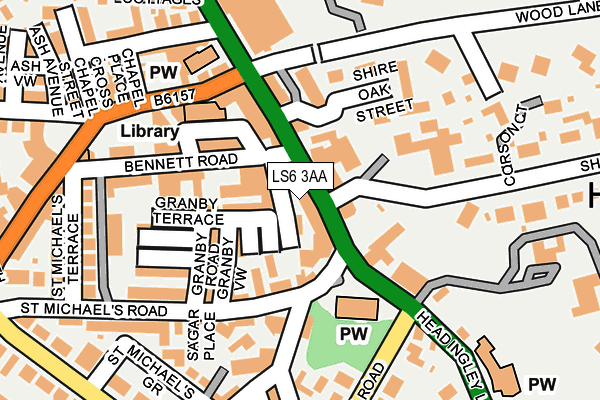 LS6 3AA map - OS OpenMap – Local (Ordnance Survey)