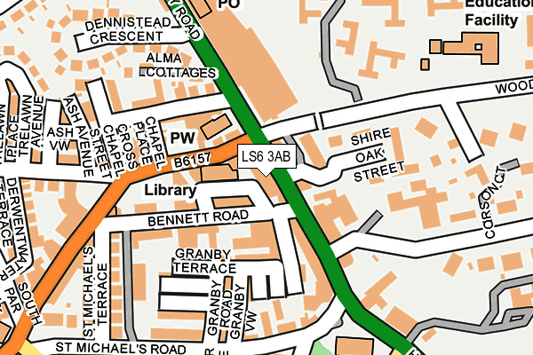 LS6 3AB map - OS OpenMap – Local (Ordnance Survey)