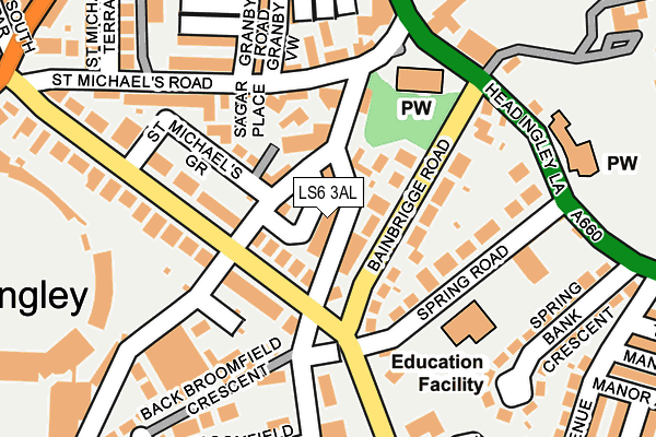 LS6 3AL map - OS OpenMap – Local (Ordnance Survey)
