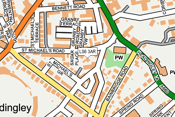 LS6 3AR map - OS OpenMap – Local (Ordnance Survey)