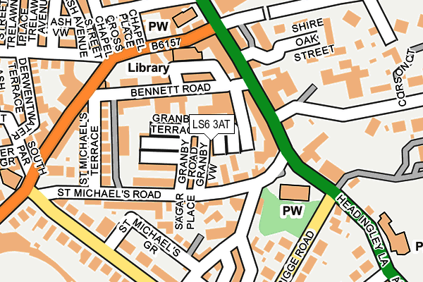 LS6 3AT map - OS OpenMap – Local (Ordnance Survey)