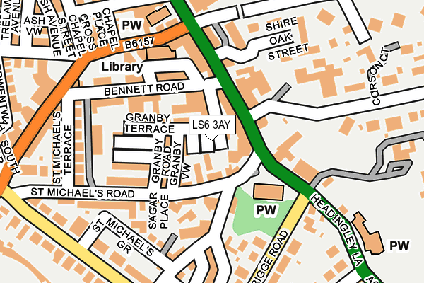 LS6 3AY map - OS OpenMap – Local (Ordnance Survey)