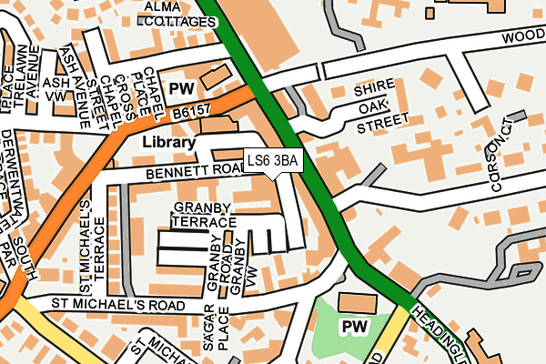 LS6 3BA map - OS OpenMap – Local (Ordnance Survey)