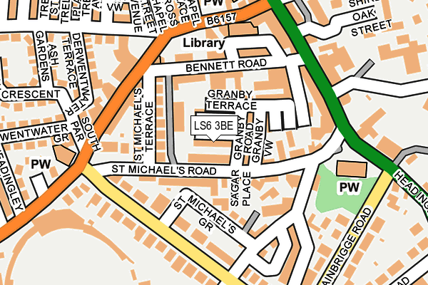 LS6 3BE map - OS OpenMap – Local (Ordnance Survey)