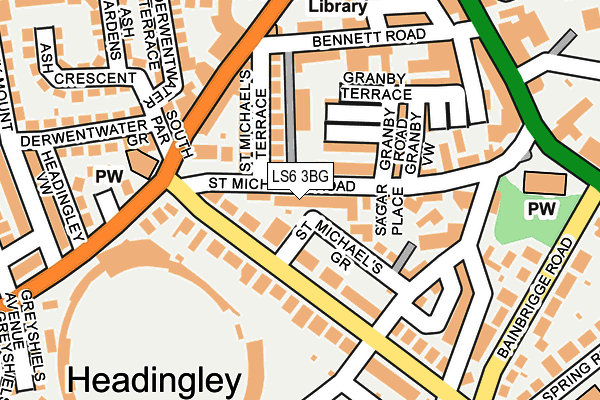 LS6 3BG map - OS OpenMap – Local (Ordnance Survey)