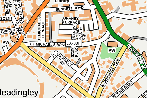 LS6 3BH map - OS OpenMap – Local (Ordnance Survey)