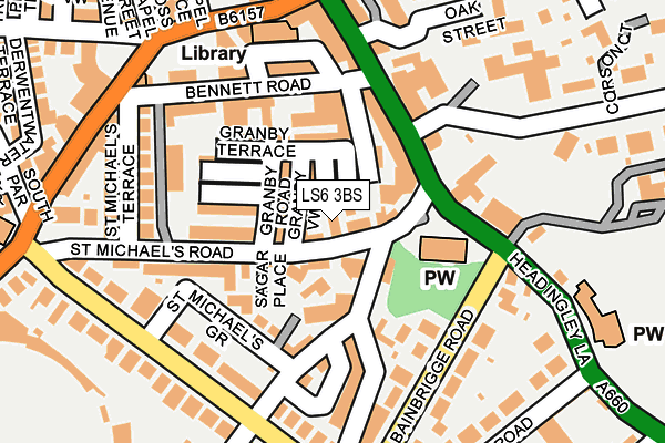 LS6 3BS map - OS OpenMap – Local (Ordnance Survey)