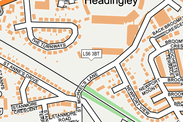 LS6 3BT map - OS OpenMap – Local (Ordnance Survey)