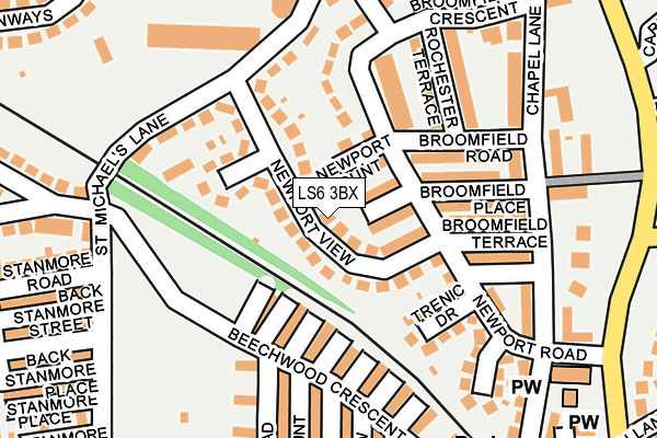 LS6 3BX map - OS OpenMap – Local (Ordnance Survey)