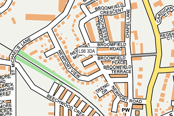 LS6 3DA map - OS OpenMap – Local (Ordnance Survey)