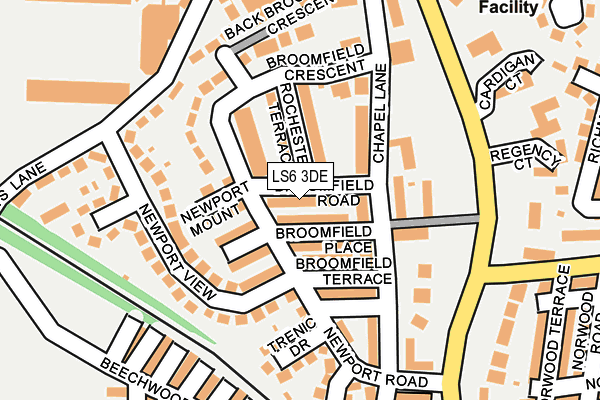 LS6 3DE map - OS OpenMap – Local (Ordnance Survey)