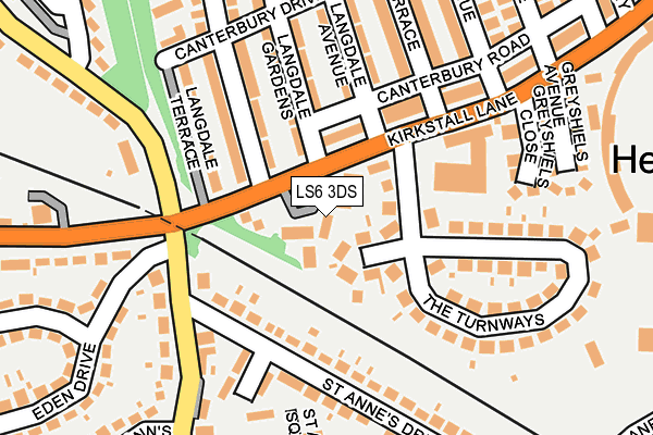 LS6 3DS map - OS OpenMap – Local (Ordnance Survey)