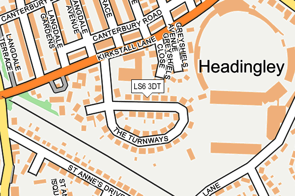 LS6 3DT map - OS OpenMap – Local (Ordnance Survey)