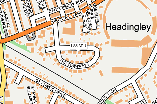 LS6 3DU map - OS OpenMap – Local (Ordnance Survey)