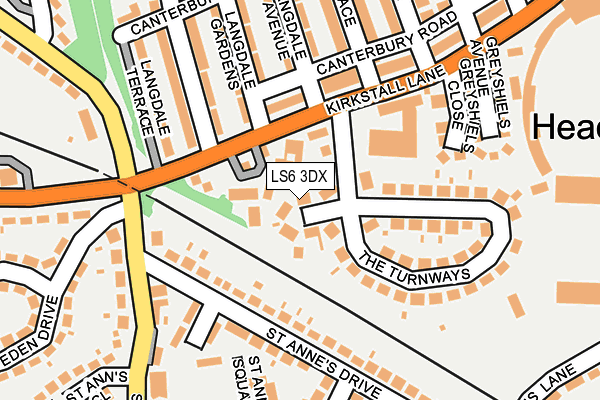 LS6 3DX map - OS OpenMap – Local (Ordnance Survey)
