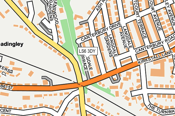 LS6 3DY map - OS OpenMap – Local (Ordnance Survey)
