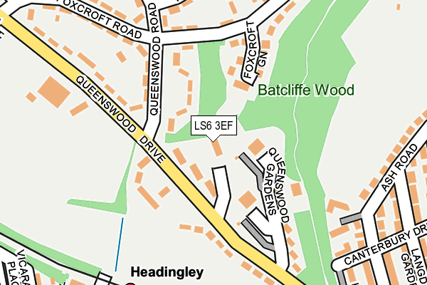 LS6 3EF map - OS OpenMap – Local (Ordnance Survey)