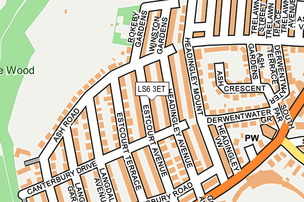 LS6 3ET map - OS OpenMap – Local (Ordnance Survey)