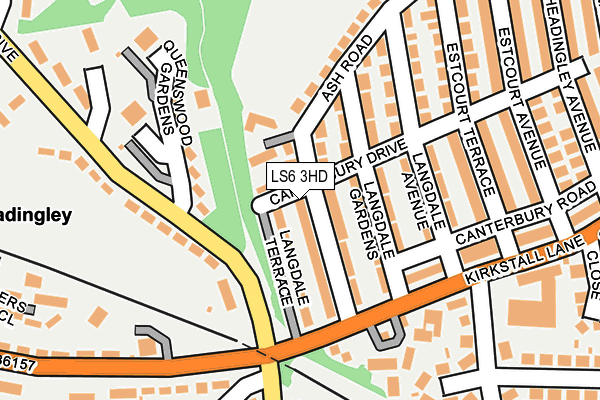 LS6 3HD map - OS OpenMap – Local (Ordnance Survey)