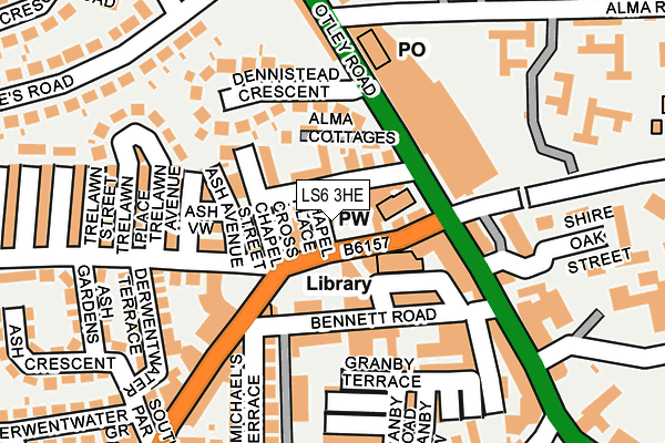 LS6 3HE map - OS OpenMap – Local (Ordnance Survey)