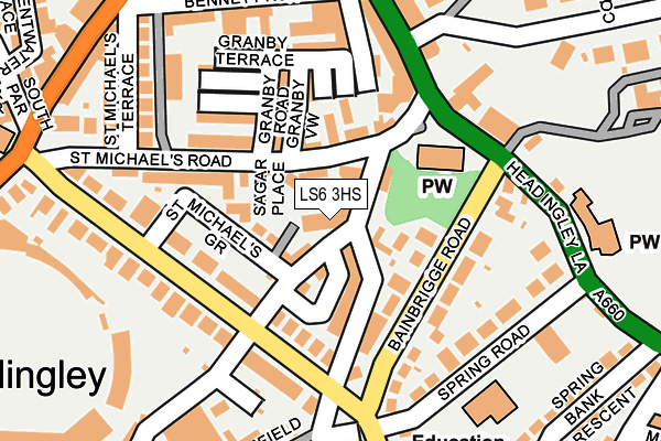 LS6 3HS map - OS OpenMap – Local (Ordnance Survey)
