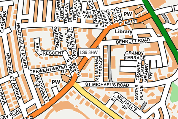 LS6 3HW map - OS OpenMap – Local (Ordnance Survey)