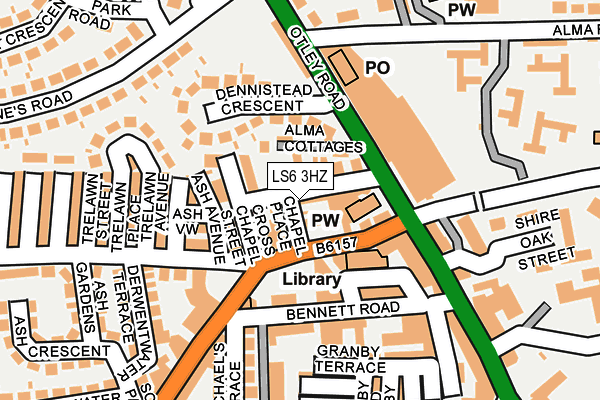LS6 3HZ map - OS OpenMap – Local (Ordnance Survey)