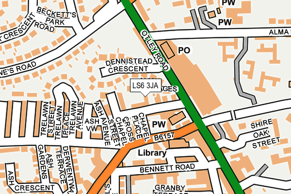 LS6 3JA map - OS OpenMap – Local (Ordnance Survey)