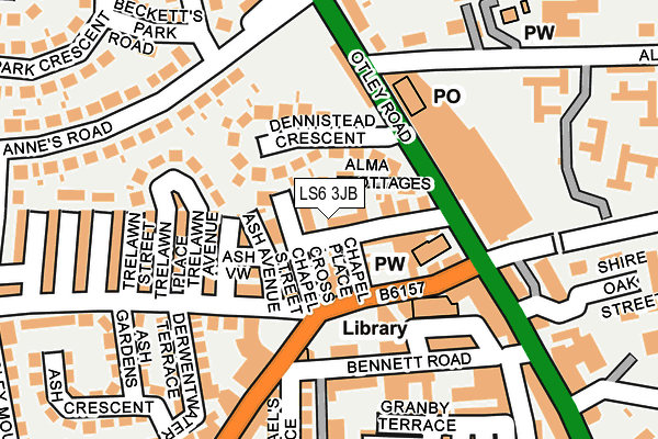 LS6 3JB map - OS OpenMap – Local (Ordnance Survey)