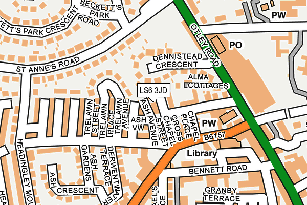 LS6 3JD map - OS OpenMap – Local (Ordnance Survey)
