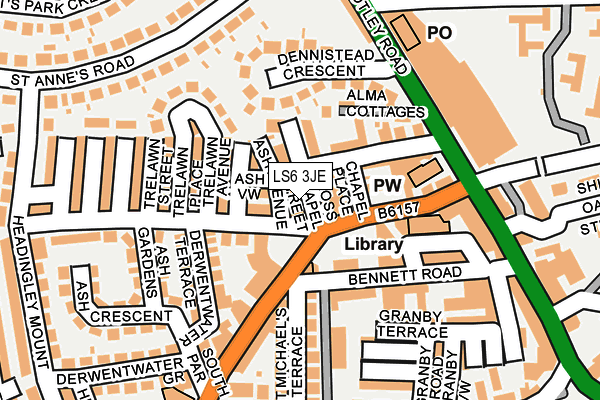 LS6 3JE map - OS OpenMap – Local (Ordnance Survey)