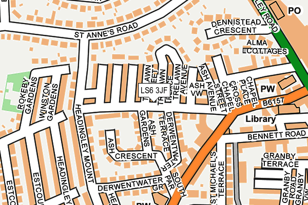 LS6 3JF map - OS OpenMap – Local (Ordnance Survey)