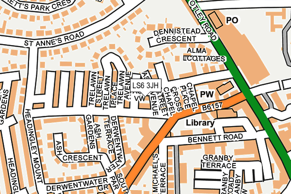 LS6 3JH map - OS OpenMap – Local (Ordnance Survey)