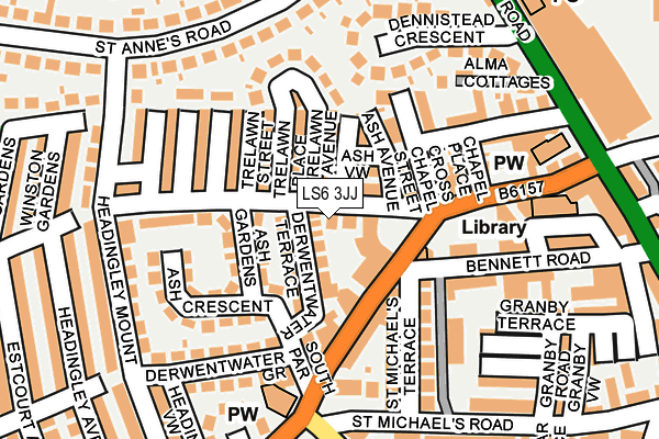 LS6 3JJ map - OS OpenMap – Local (Ordnance Survey)