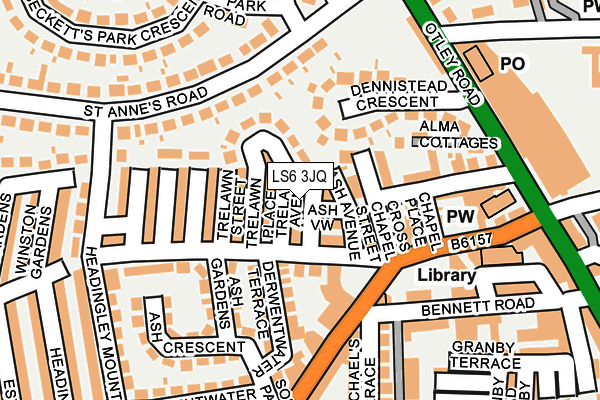 LS6 3JQ map - OS OpenMap – Local (Ordnance Survey)