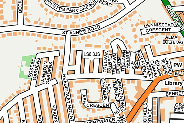 LS6 3JS map - OS OpenMap – Local (Ordnance Survey)