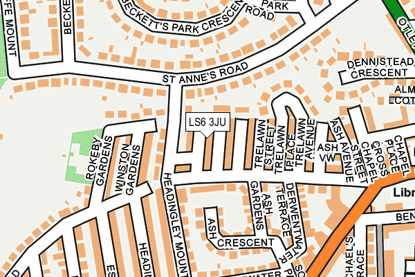 LS6 3JU map - OS OpenMap – Local (Ordnance Survey)