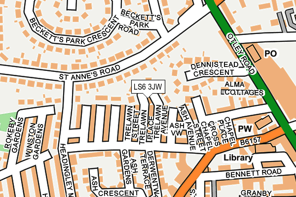 LS6 3JW map - OS OpenMap – Local (Ordnance Survey)