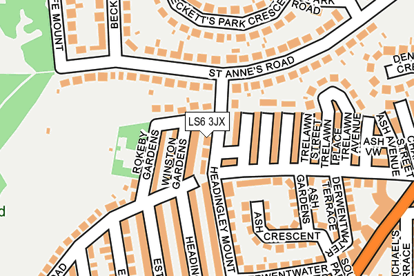 LS6 3JX map - OS OpenMap – Local (Ordnance Survey)