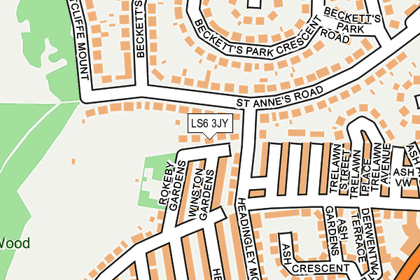 LS6 3JY map - OS OpenMap – Local (Ordnance Survey)