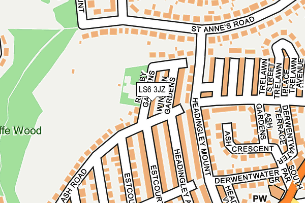 LS6 3JZ map - OS OpenMap – Local (Ordnance Survey)