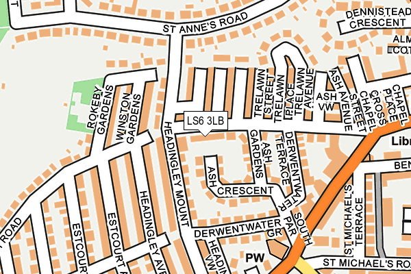 LS6 3LB map - OS OpenMap – Local (Ordnance Survey)