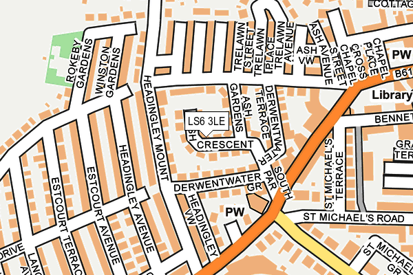 LS6 3LE map - OS OpenMap – Local (Ordnance Survey)