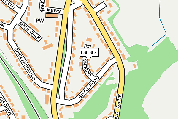 LS6 3LZ map - OS OpenMap – Local (Ordnance Survey)