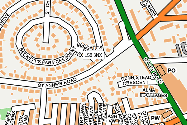 LS6 3NX map - OS OpenMap – Local (Ordnance Survey)
