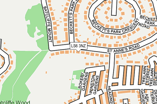 LS6 3NZ map - OS OpenMap – Local (Ordnance Survey)