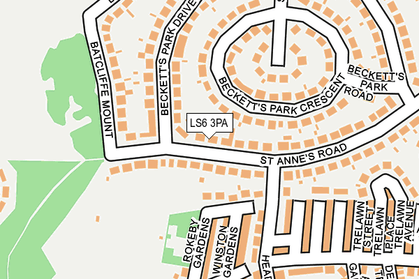 LS6 3PA map - OS OpenMap – Local (Ordnance Survey)